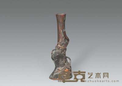 清 铜梅花花插 10×3.5cm